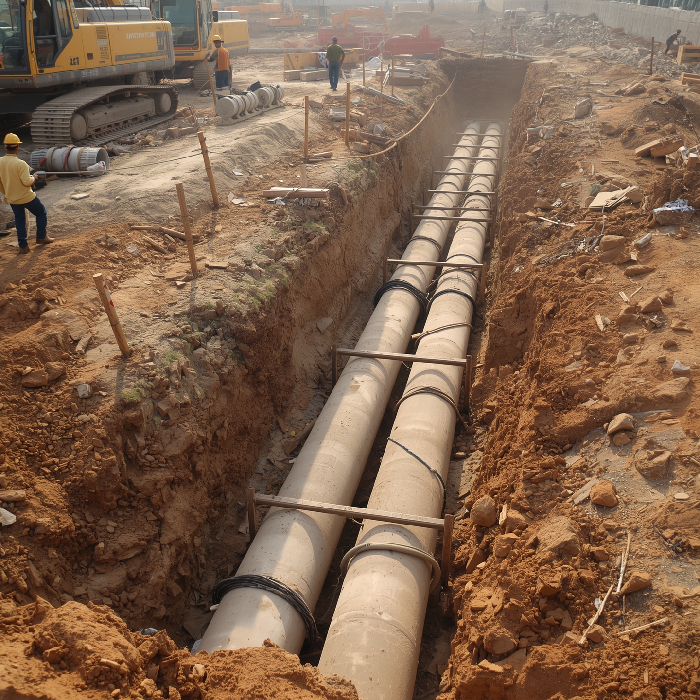 lucid origin a realistic indian construction site with workers 0